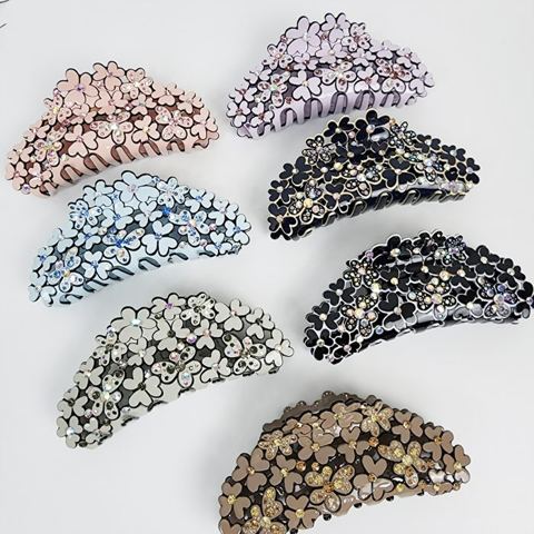 파스텔 블라썸 큐빅 집게핀 12cm 상품 사진